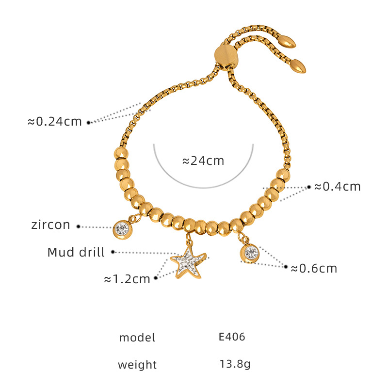 8:E406 - Gold Bracelet - 24cm