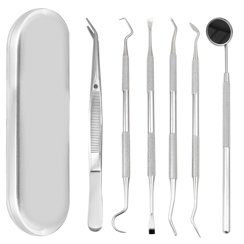 Six-piece set of dentist tool round box