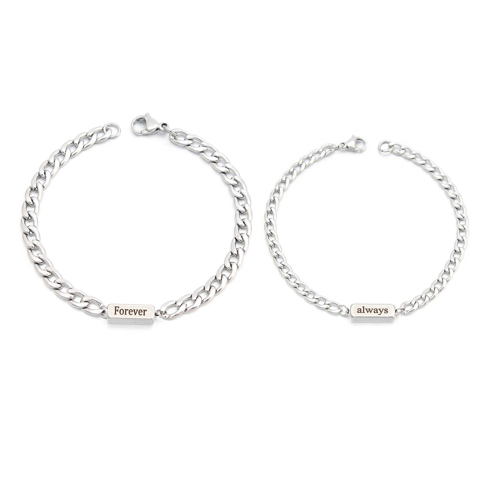 Forever&always engraved NK chain pair