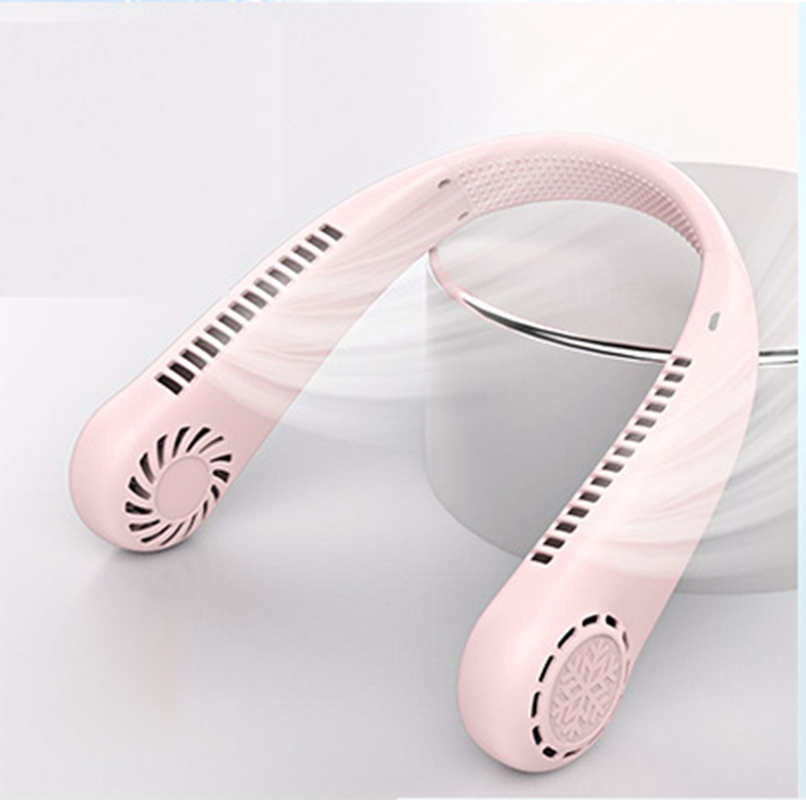Pink silicone neck fan (including battery, rechargeable)200 * 145 * 60MM