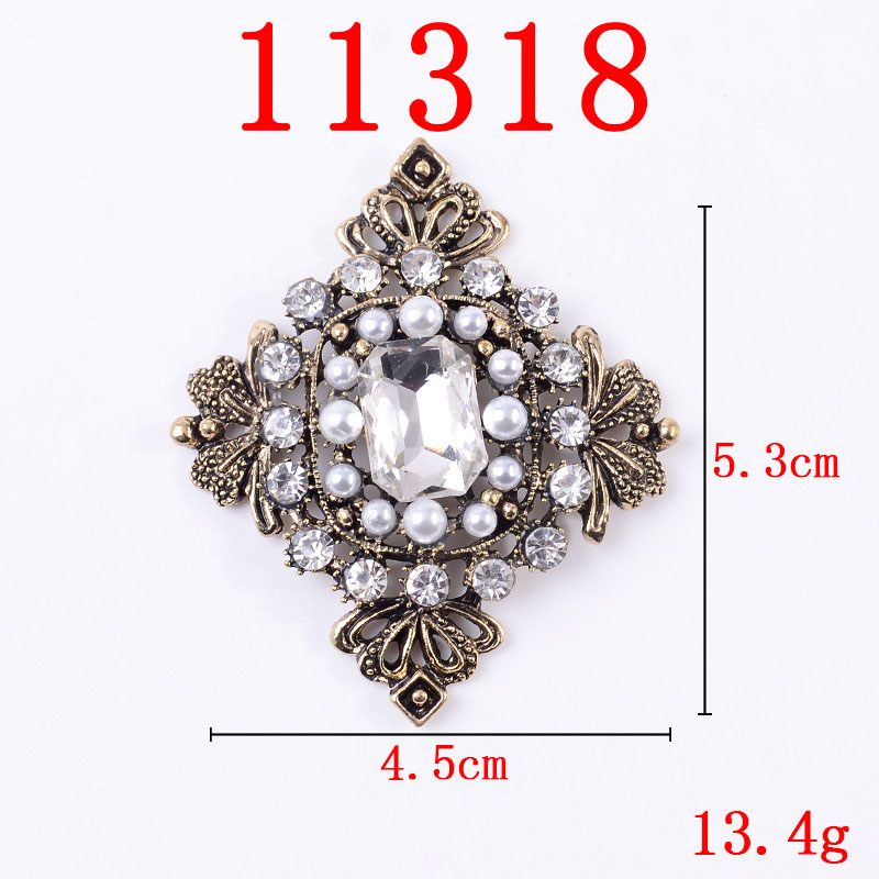 11318 gold, white crystal-53 * 45mm