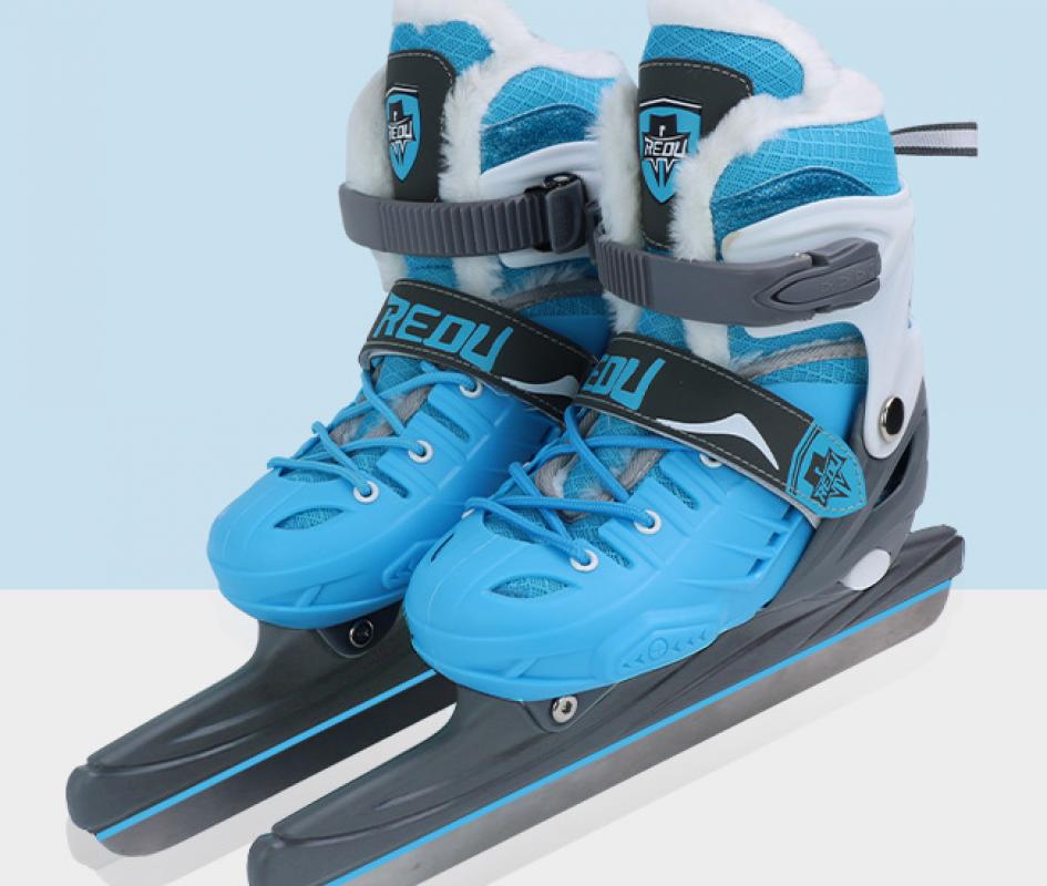 Blue speed skating