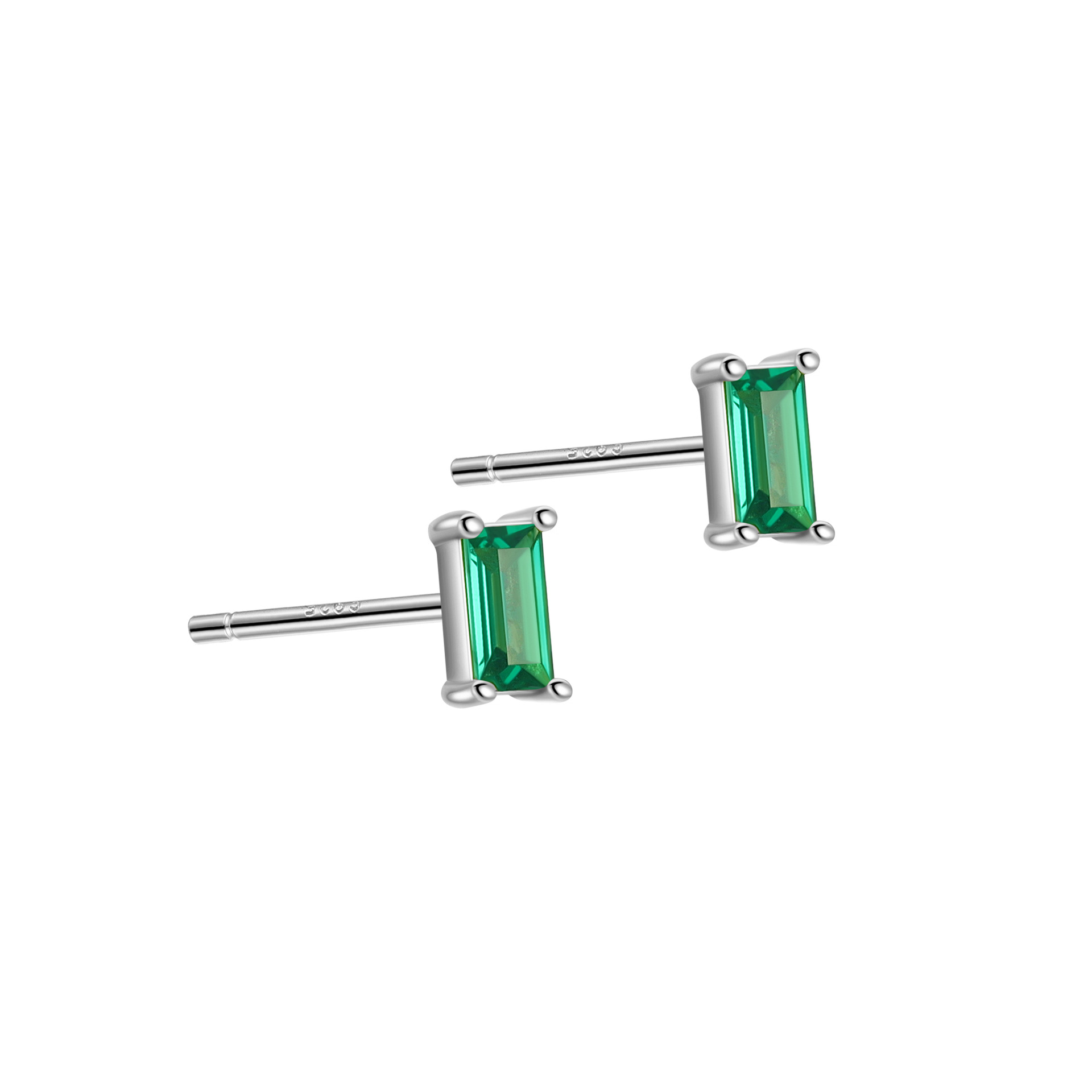 4:White gold plated green diamond