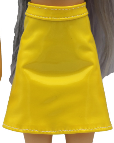 Yellow  leather skirt