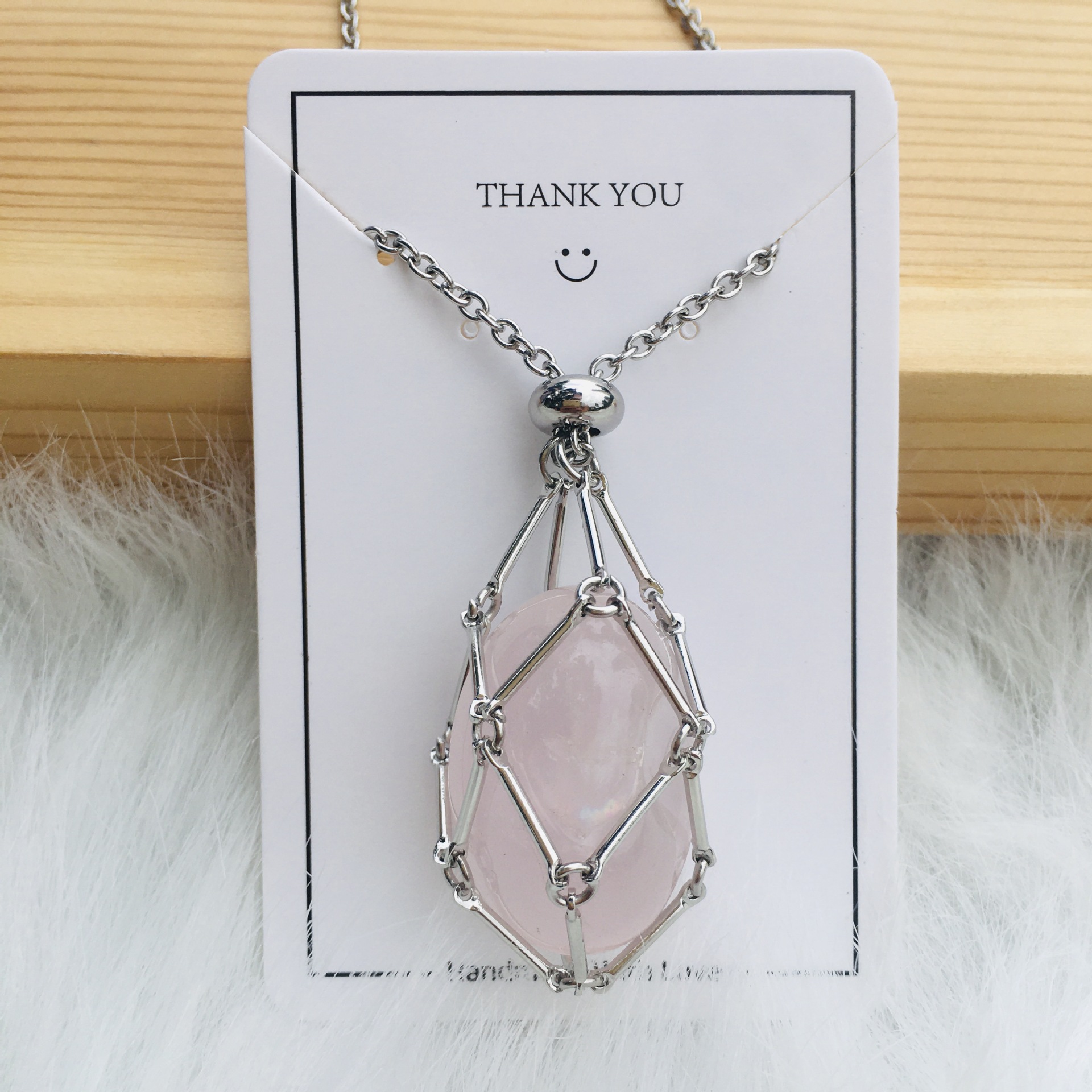 Silver - Pink crystal