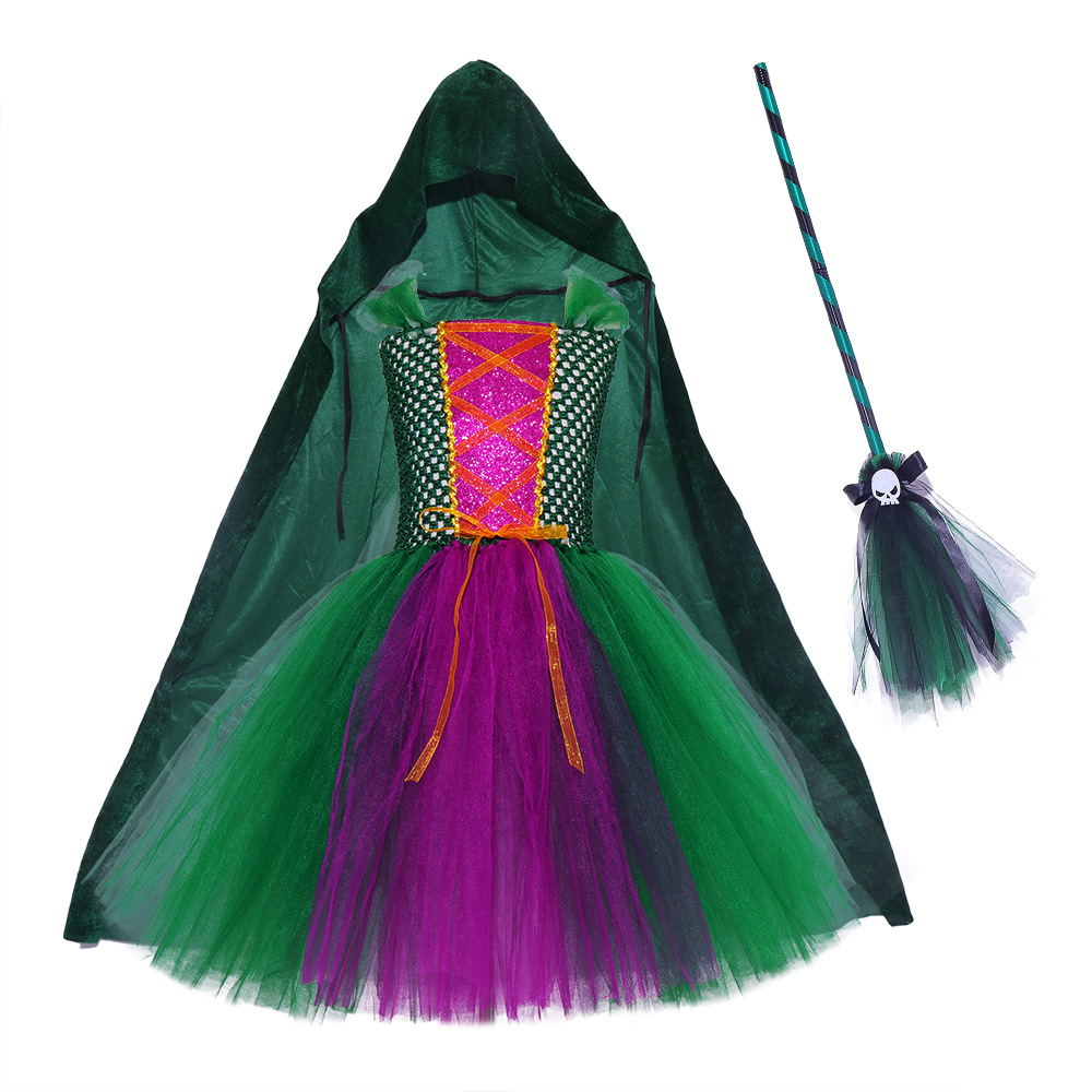 Skirt, cape, broom