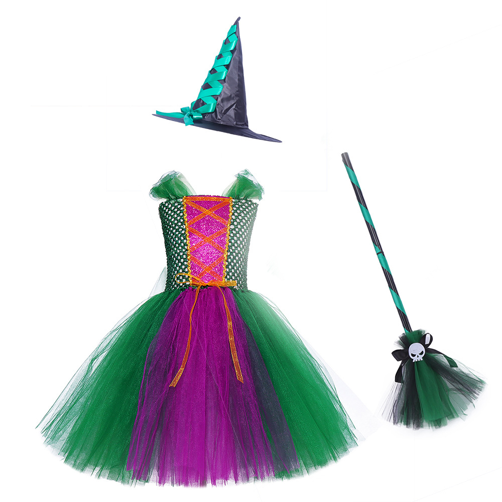 Dress, hat, broom