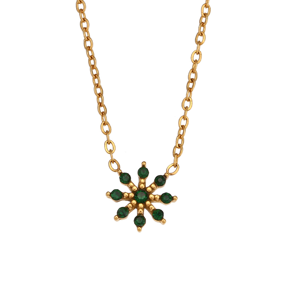 Necklace gold-green Diamond