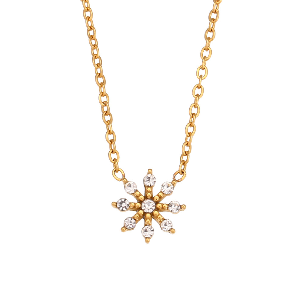 Necklace-gold-white diamond