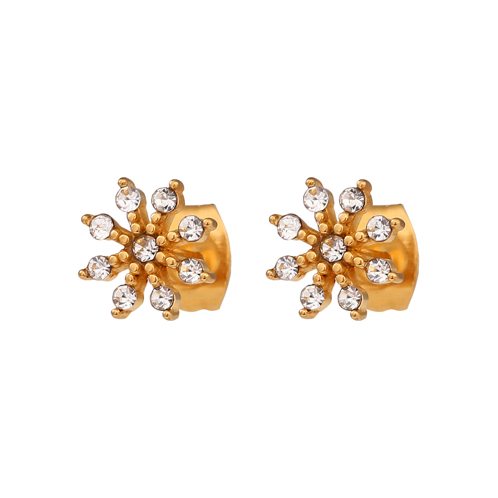 Earrings-gold-white diamonds