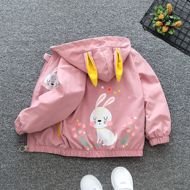 Flower rabbit coat pink