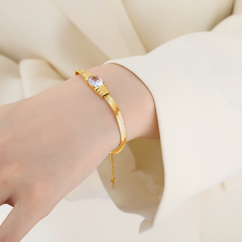 1:Gold white Zircon bracelet