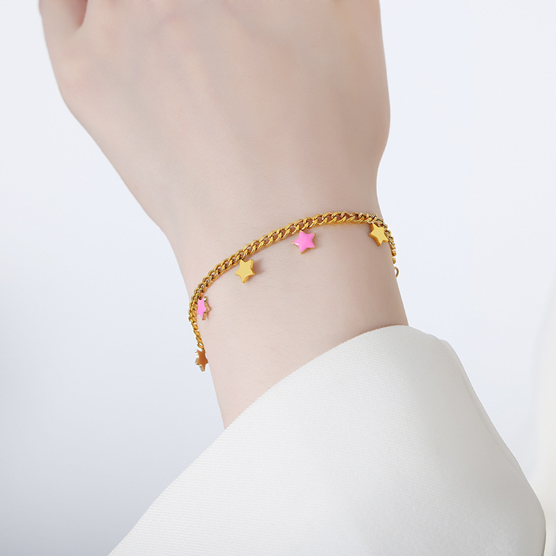 E435-powder drop oil gold bracelet