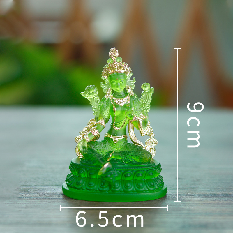 High 9cm green Tara gold