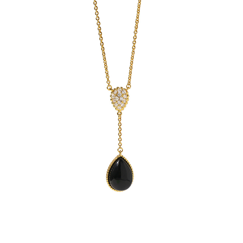 Gold and black agate