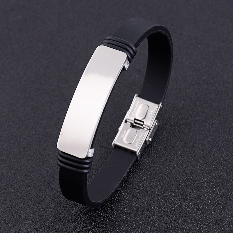 2:Silver silicone bracelet