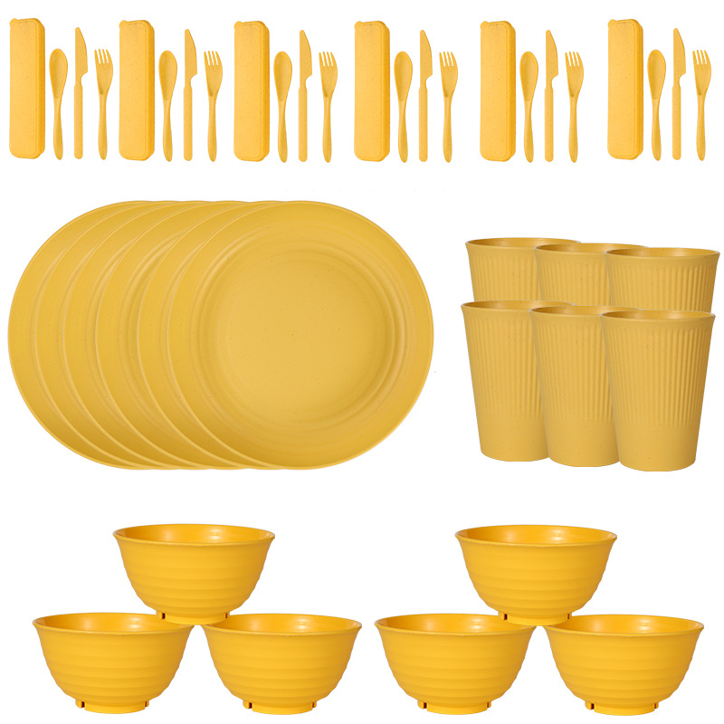Yellow 42PCs/set for 6 people