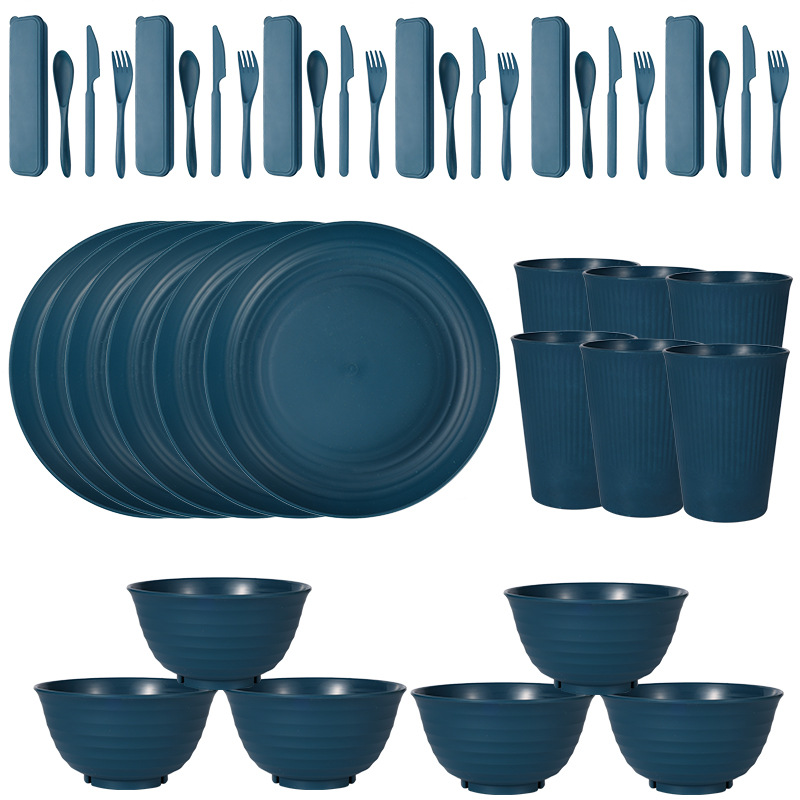 Dark blue 42PCs/set for 6 people