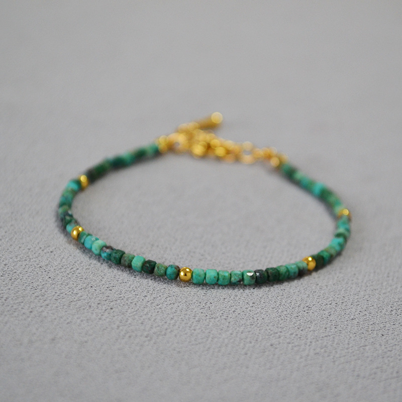 3:Chrysocolla Copper-plated gold beads