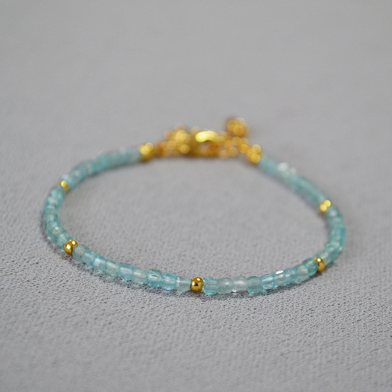 Aquamarine Copper-plated gold beads