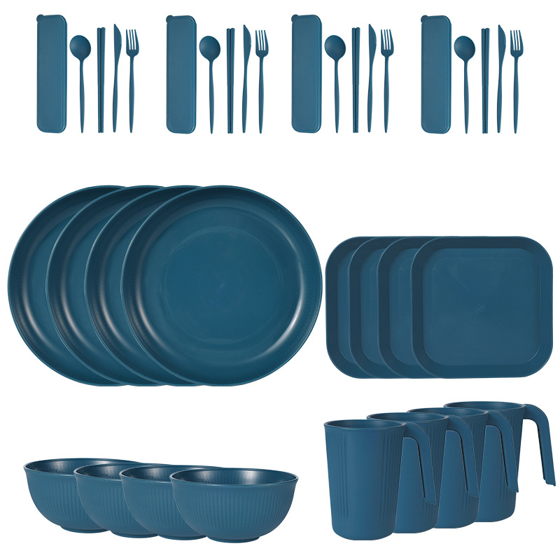 Dark blue 36 PCs/set (with square dish)