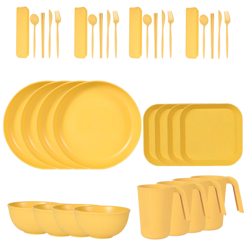 yellow 36 PCs/set (with square dish)