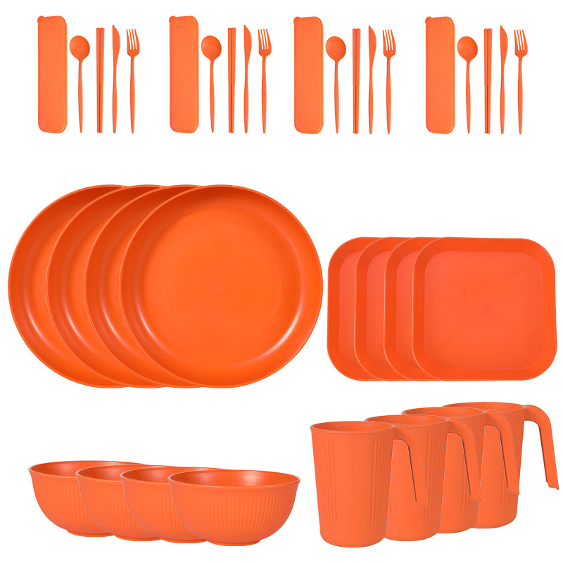 orange 36 PCs/set (with square dish)