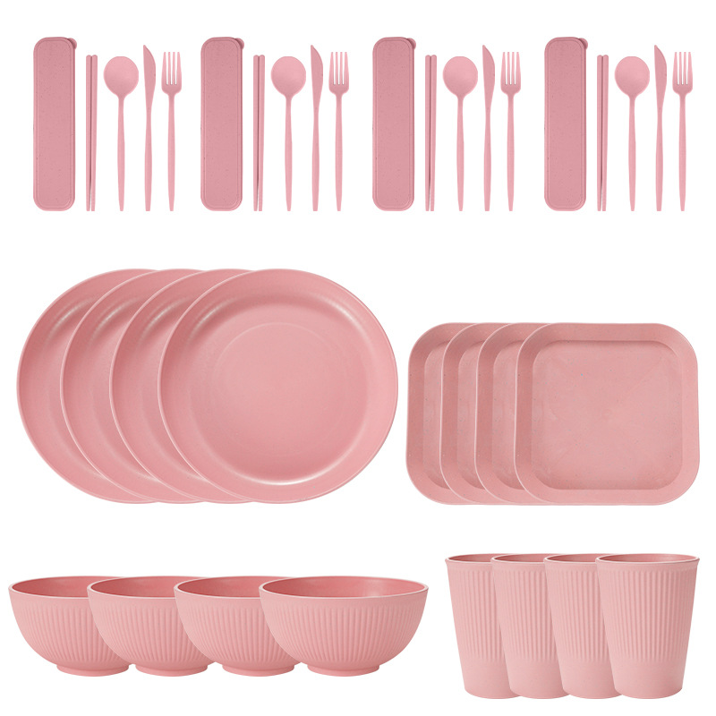 pink 36 PCs/set with square dish