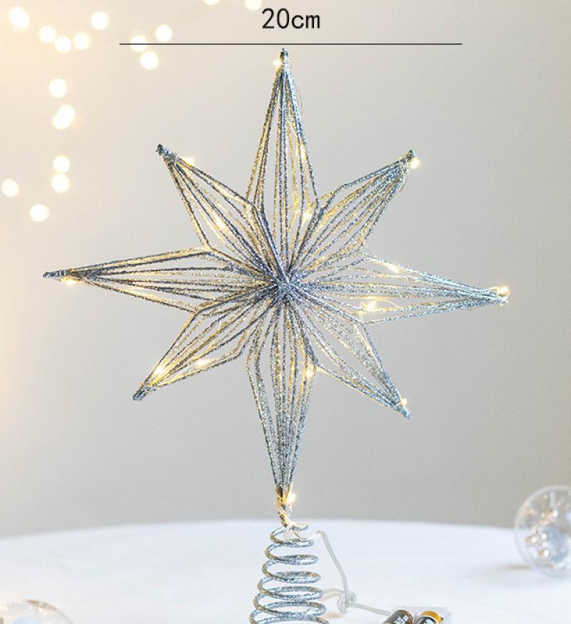 20cm silver octagonal star lamp