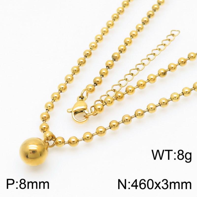 8mm gold necklace KN234402-Z