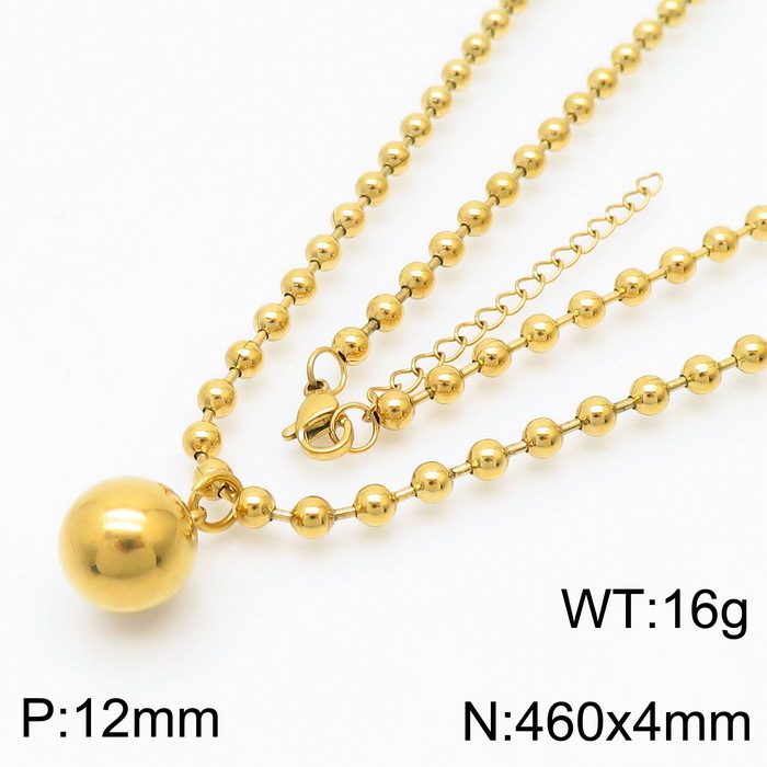 12:12mm gold necklace KN234407-Z