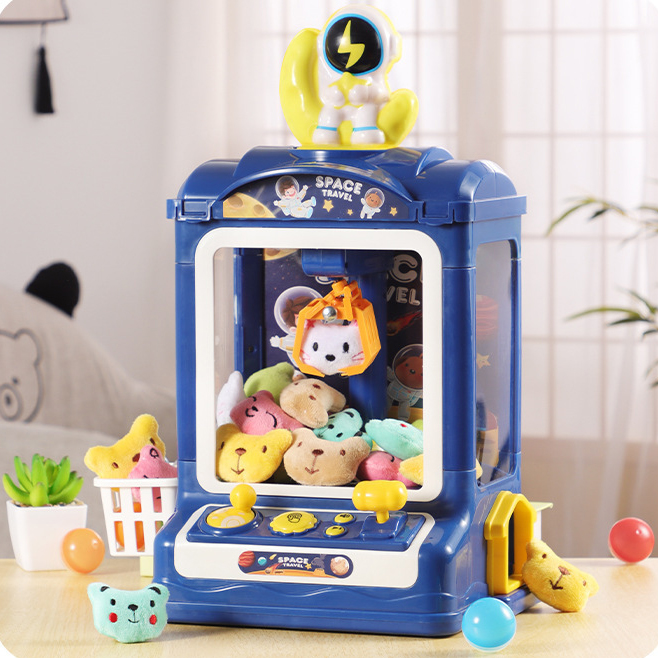 Blue Astronaut Claw machine (send 10 dolls  10 twisted eggs   charging cable)
