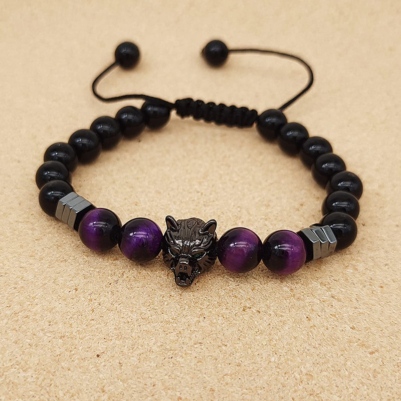 12:C-Black Obsidian and purple tiger eye