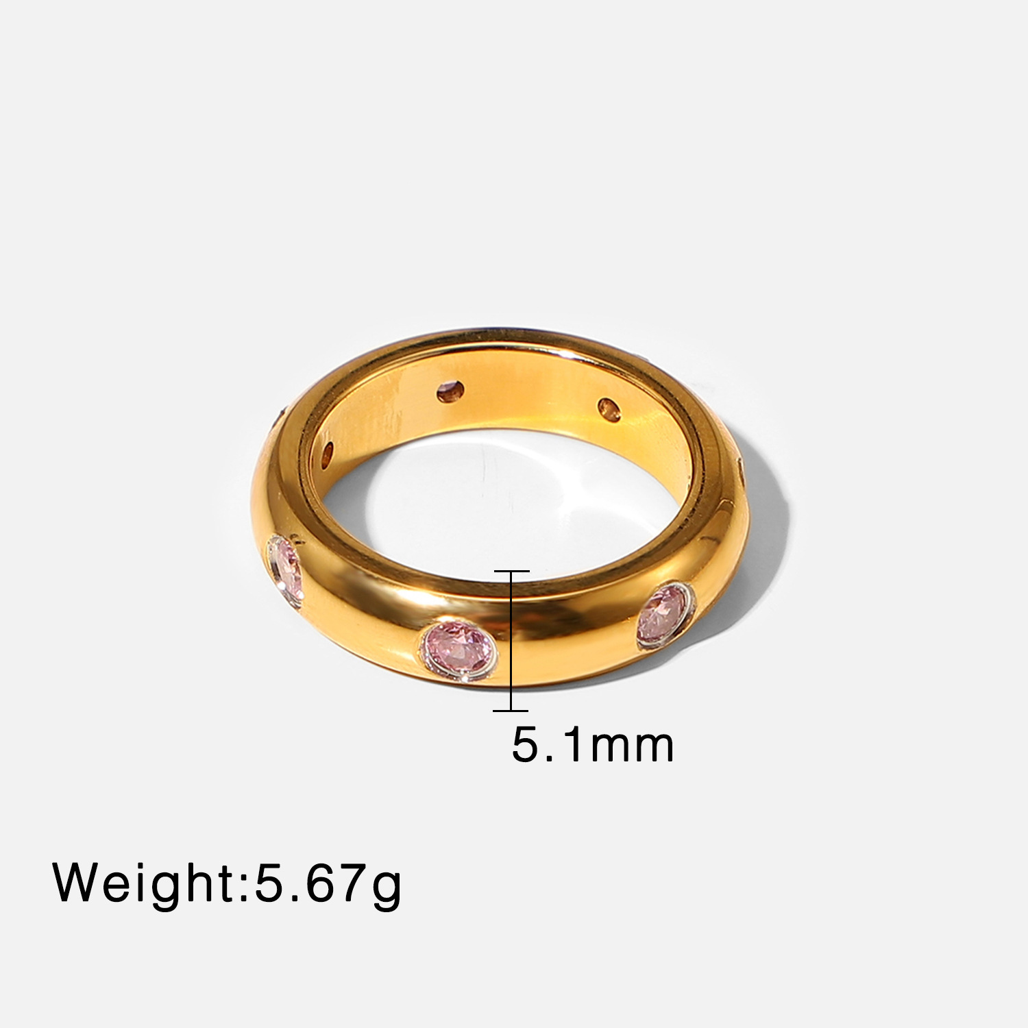 1:Gold powder zircon ring