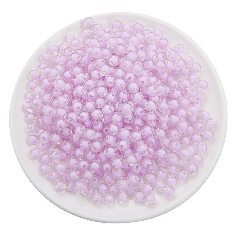 Round transparent purple beads