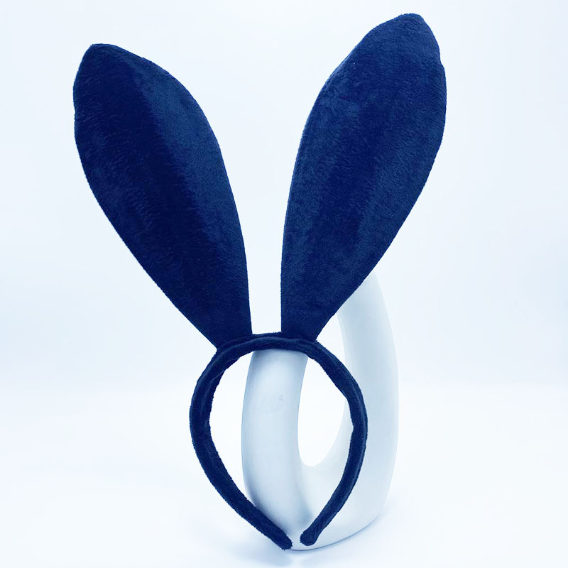 Black extended rabbit ear headband
