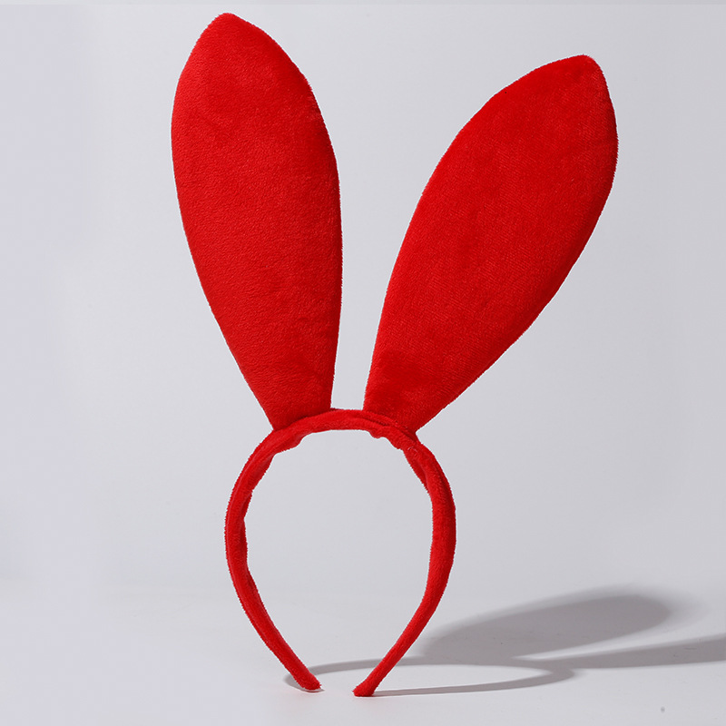 Big red extended rabbit ear headband