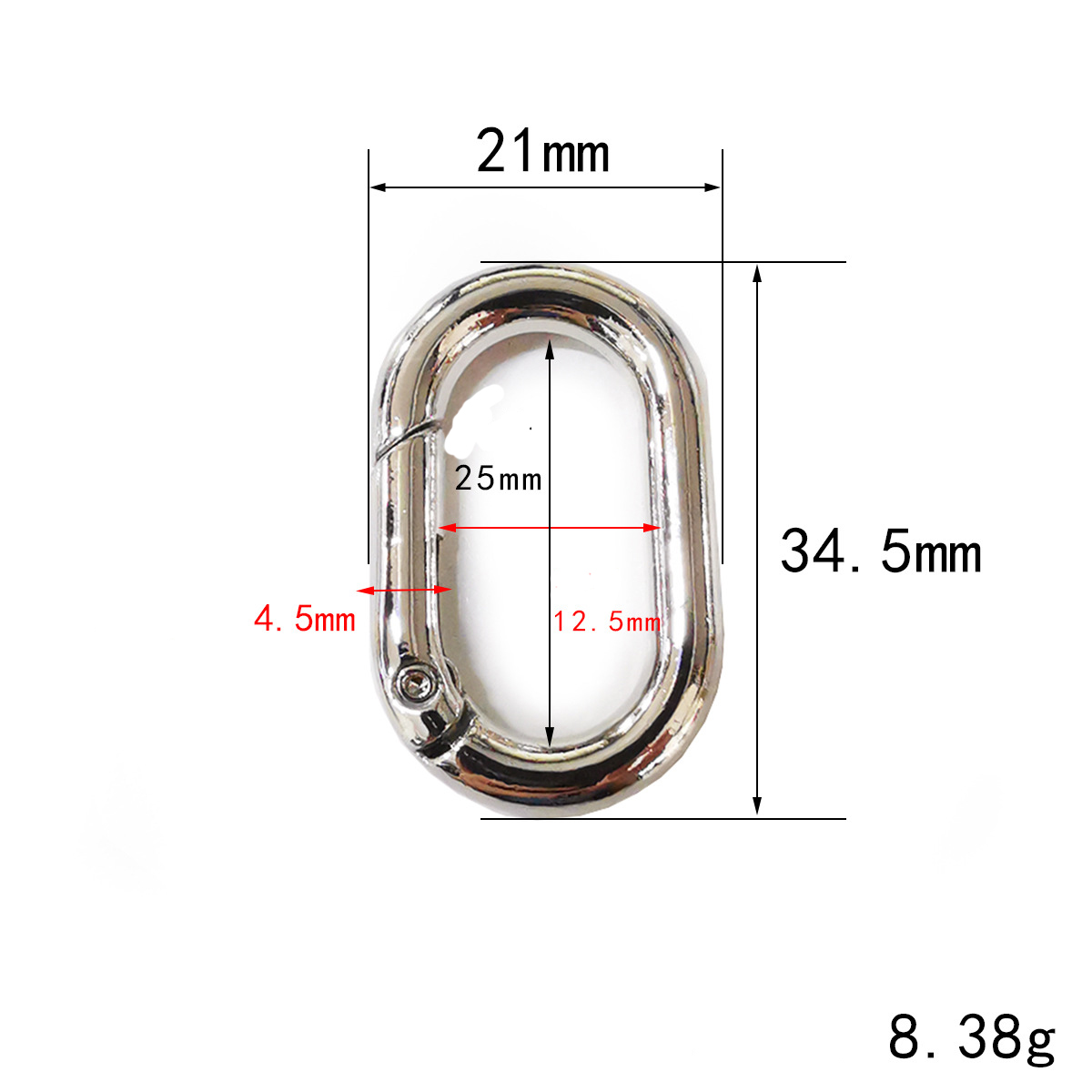2:25mm inside diameter oval spring buckle