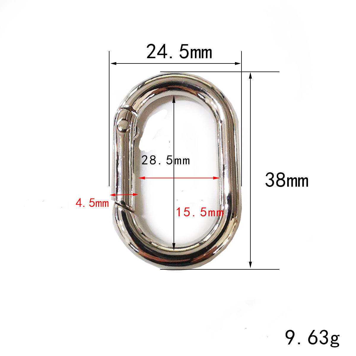 Inside diameter 28.5 mm oval spring buckle