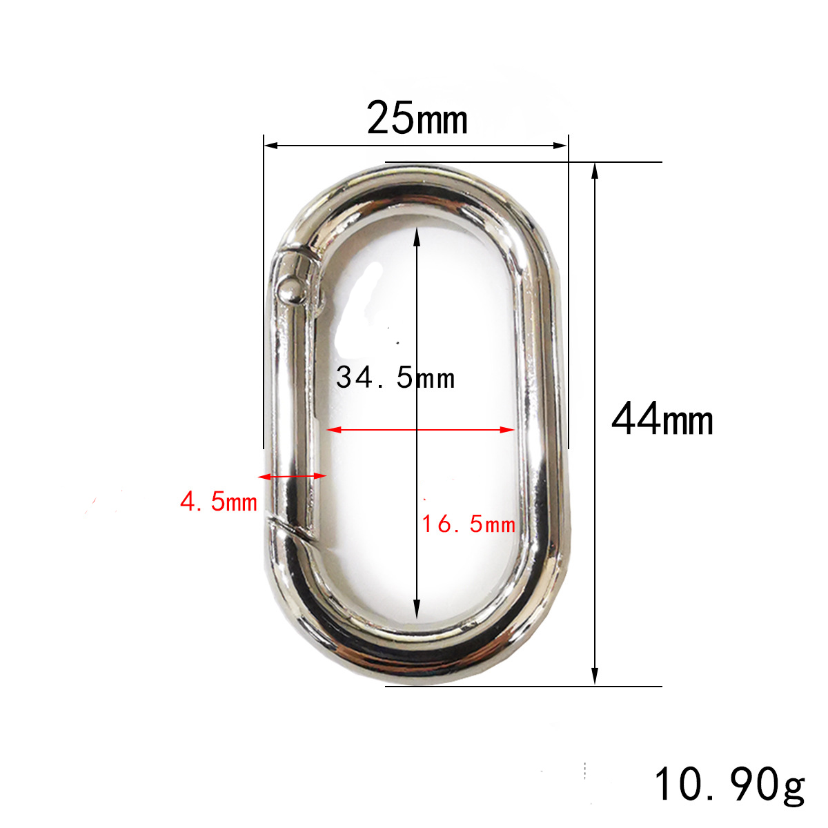 4:Inside Diameter 34.5 mm oval spring buckle