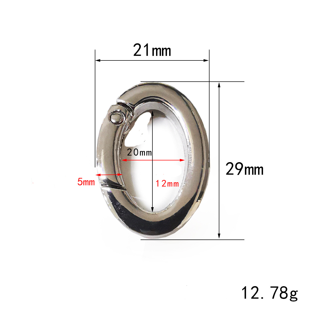 5:20mm inside diameter oval spring buckle
