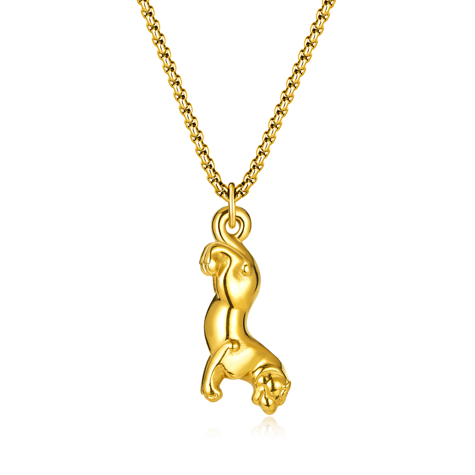 Gold pendant   chain (Square pearl chain 3x55CM)