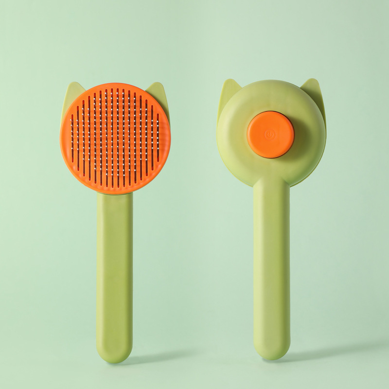 Cat ear self-cleaning comb-green