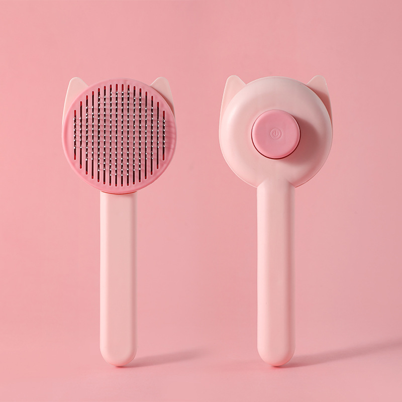 Cat ear self-cleaning comb-pink