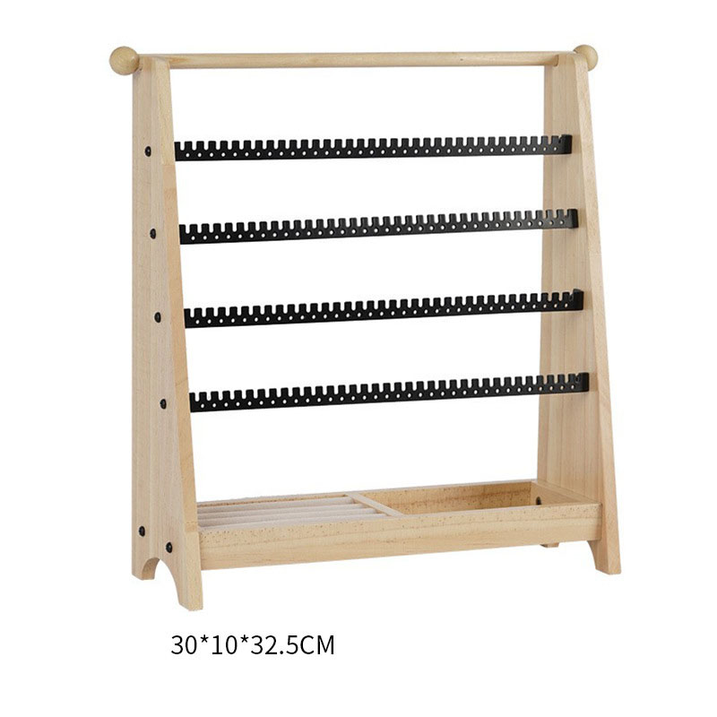 2:Vertical wooden jewelry rack