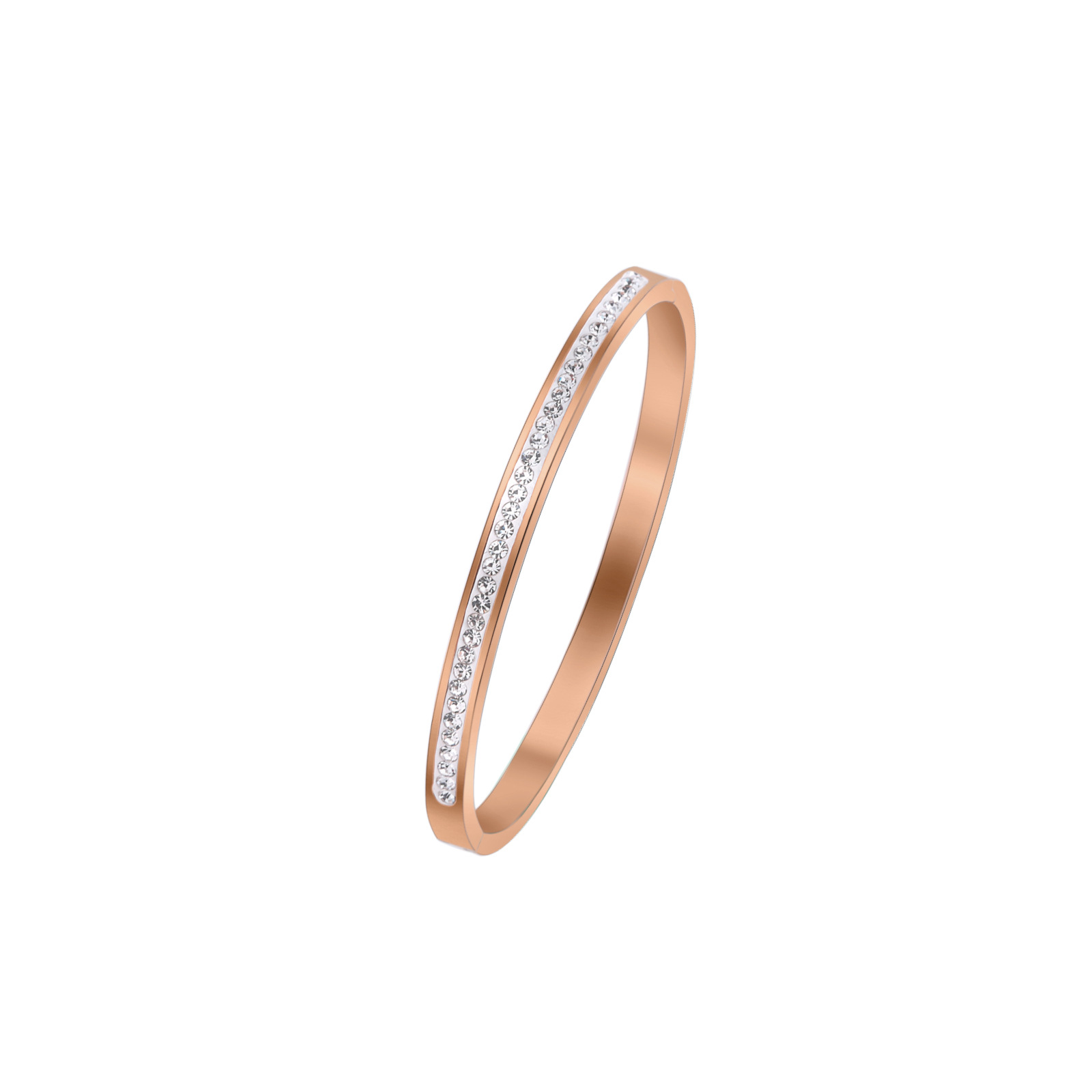 4mm rose gold single row diamond