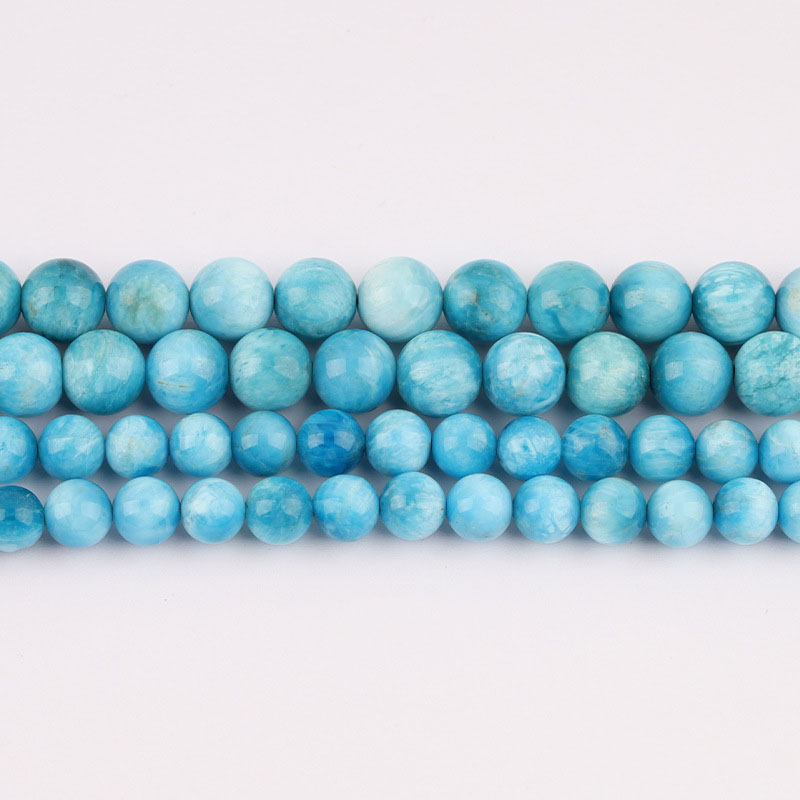 7A blue apatites,6mm≈63 pieces/strand