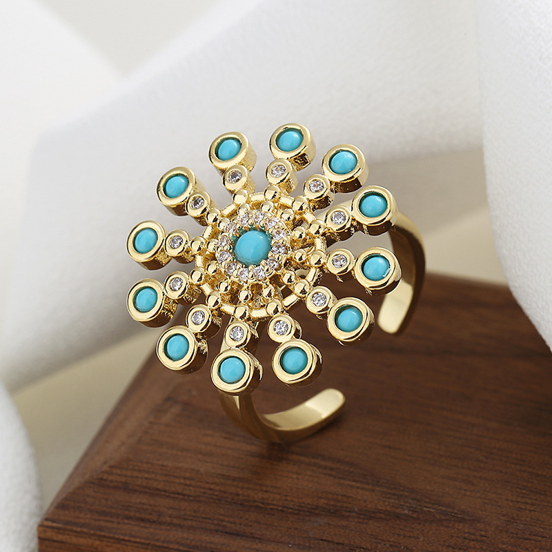 1:Yellow gold - Turquoise