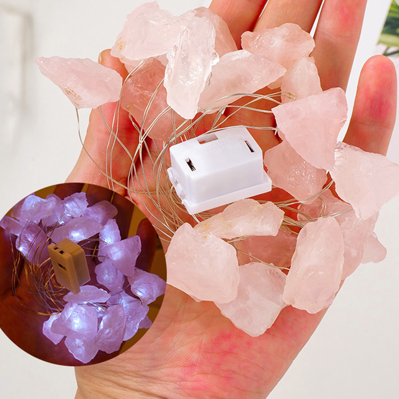 Pink Crystal Raw Stone(Square switch)