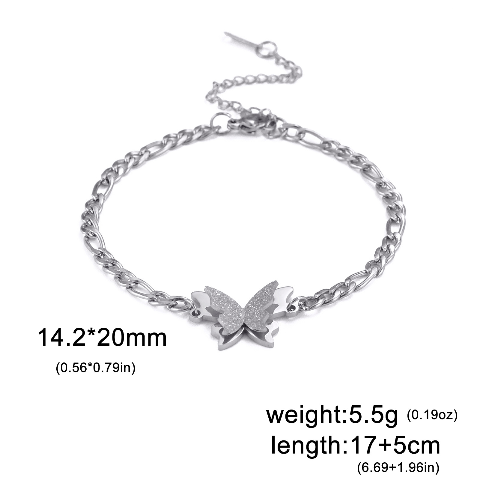Steel color Figaro bracelet